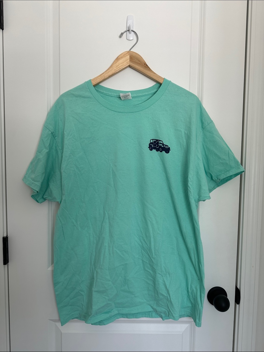 Palmetto Moon Men's Crewneck T-Shirt with Jeep Graphic Mint Green XL
